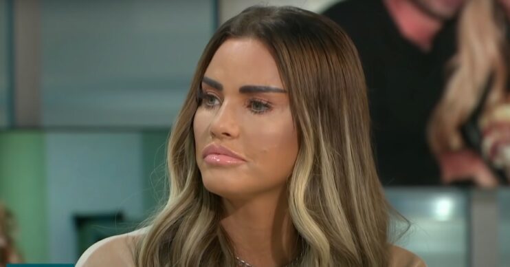 Katie Price sat on Good Morning Britain