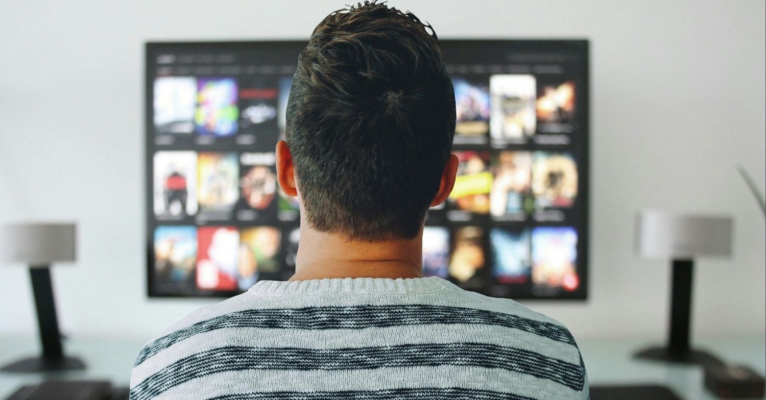 Man watching TV