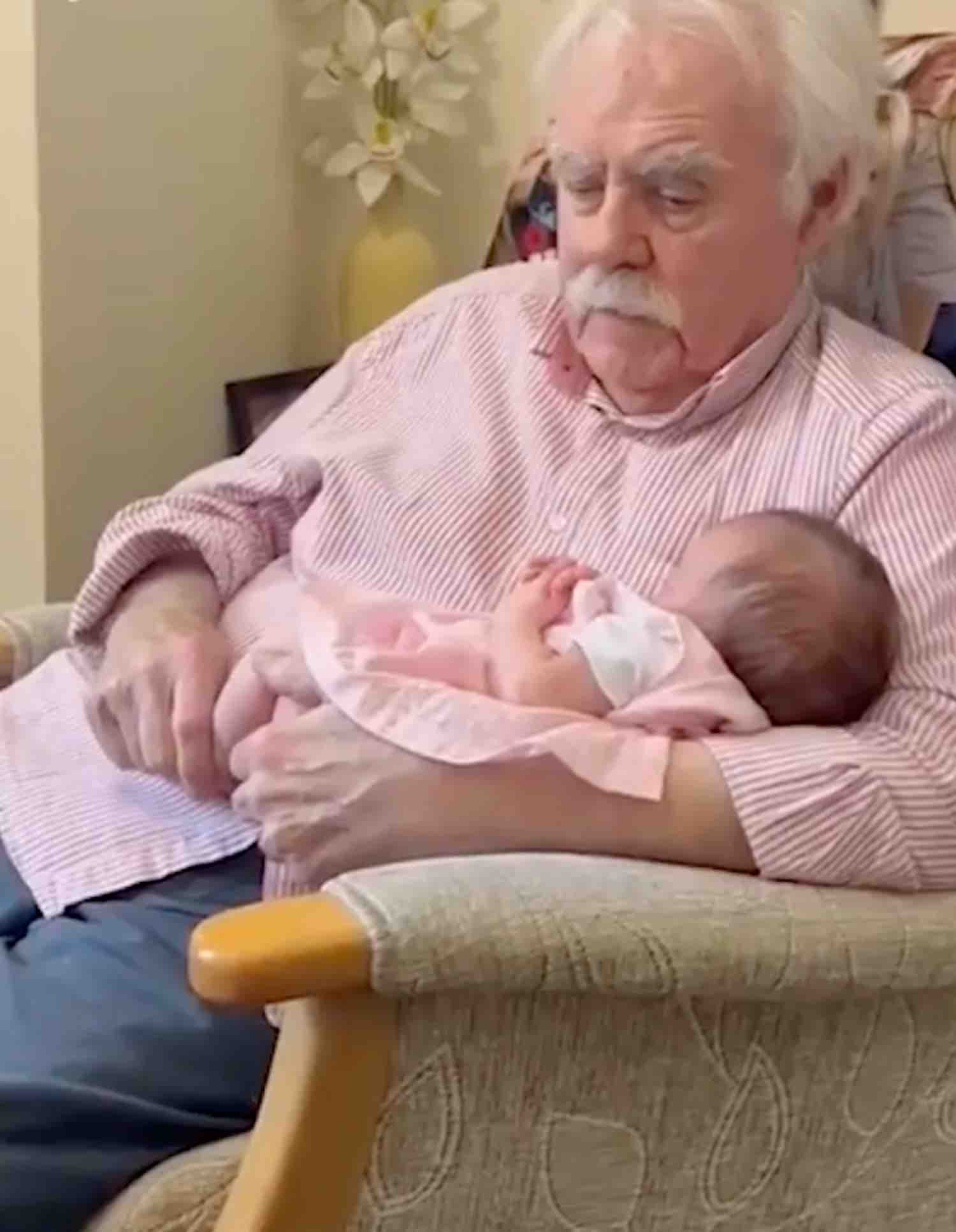 Nina Warhurst's father Chris and newborn Nance