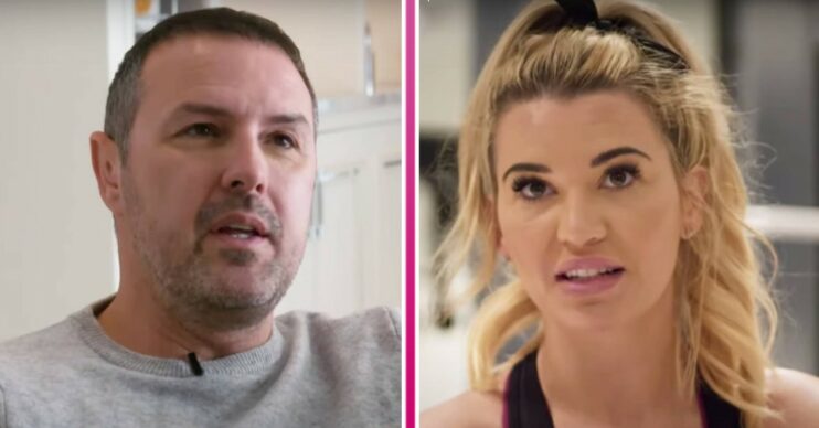 Paddy McGuinness and Christine McGuinness both look slightly upwards