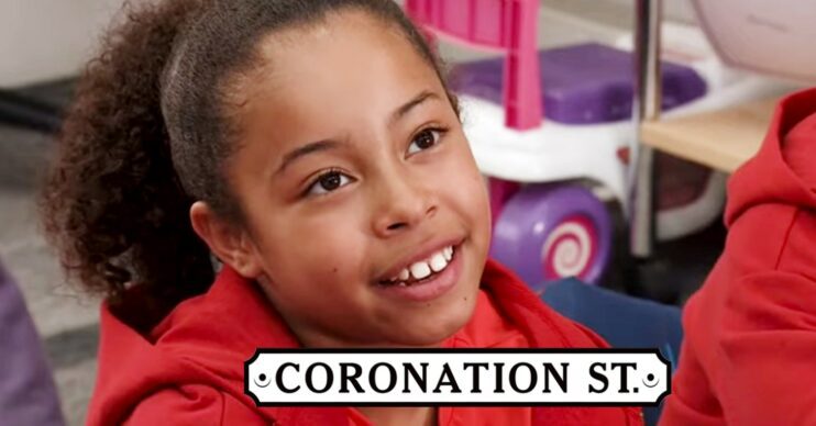 Ruby Dobbs smiling on Coronation Street (Credit: ITV/YouTube/Composite: ED!)