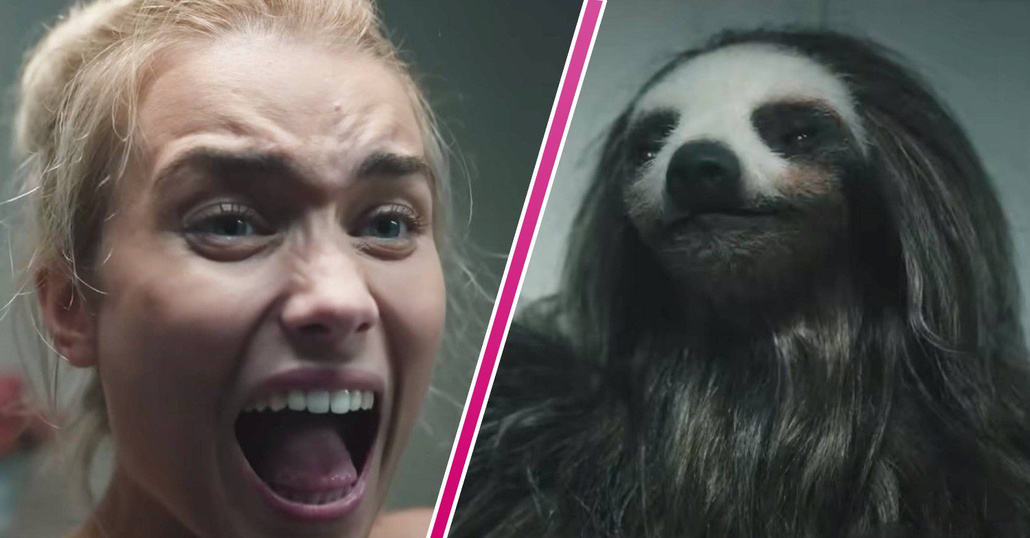 A woman screams and a sloth looks menacing in the Slotherhouse trailer