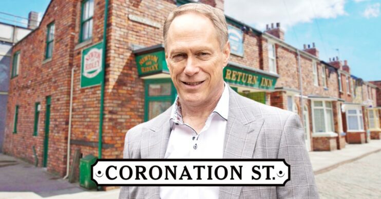 Stephen smiling on Coronation Street; inset, Rovers background and logo (Credit: ITV/Composite: ED!)