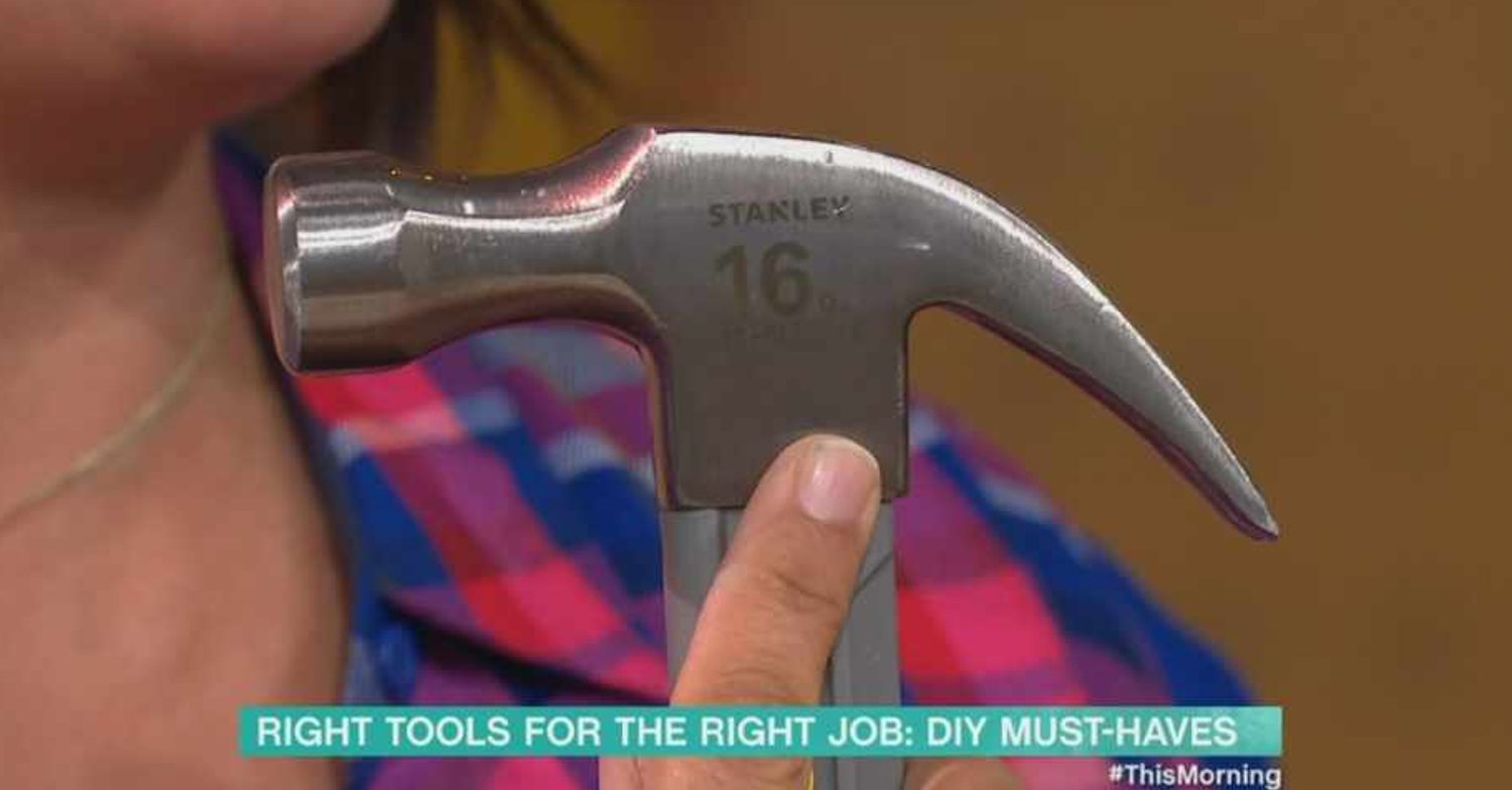 This Morning's Jo is holding a hammer