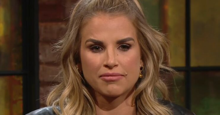 Vogue Williams looking sad on the Late Late Show