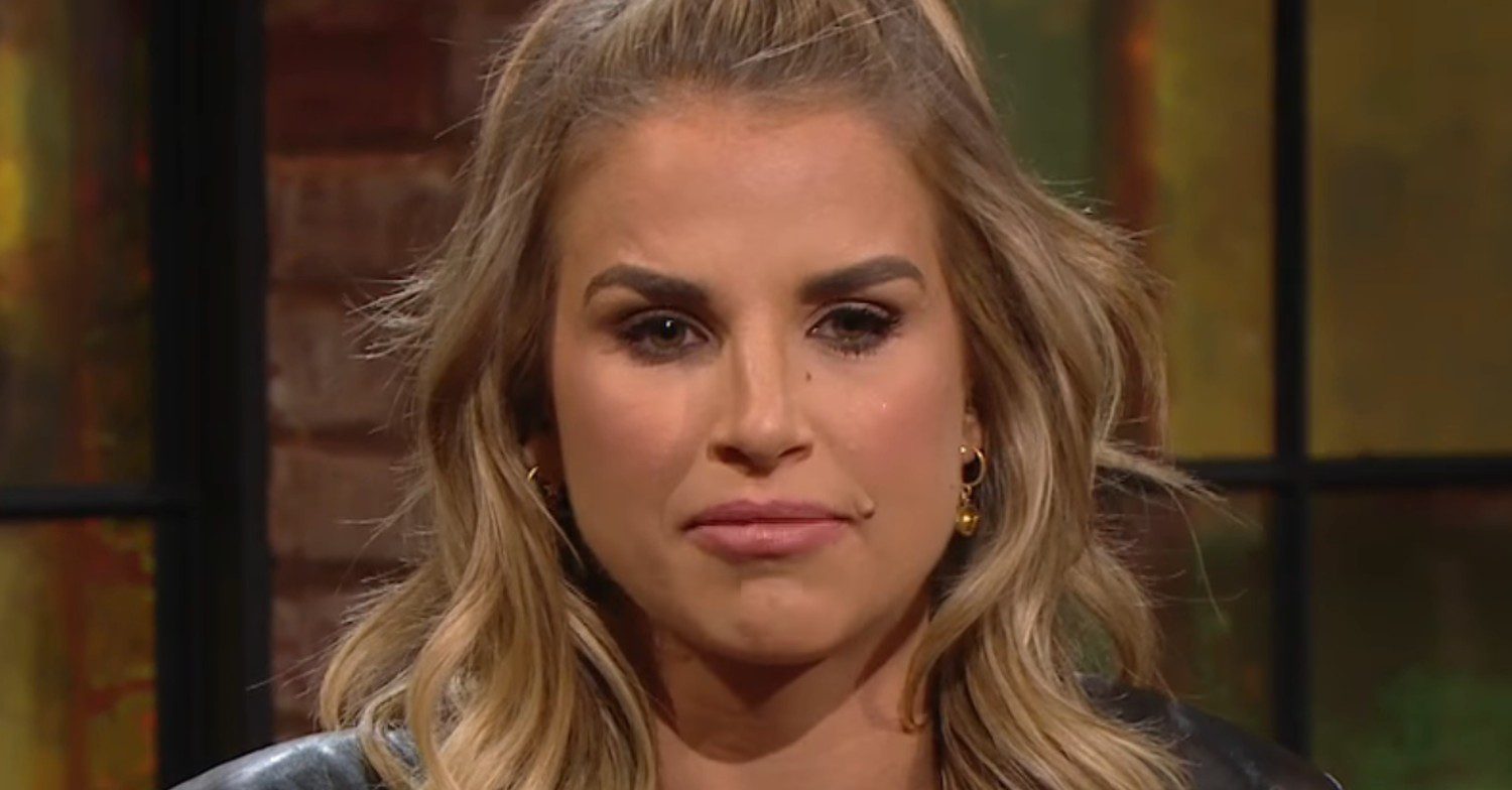 Vogue Williams looking sad on the Late Late Show