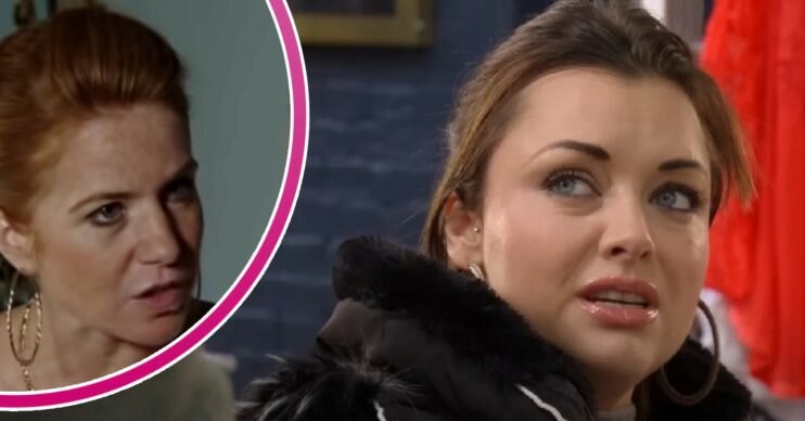 Whitney looking worried on EastEnders; inset, Bianca (Credit: BBC/YouTube/Composite: ED!)