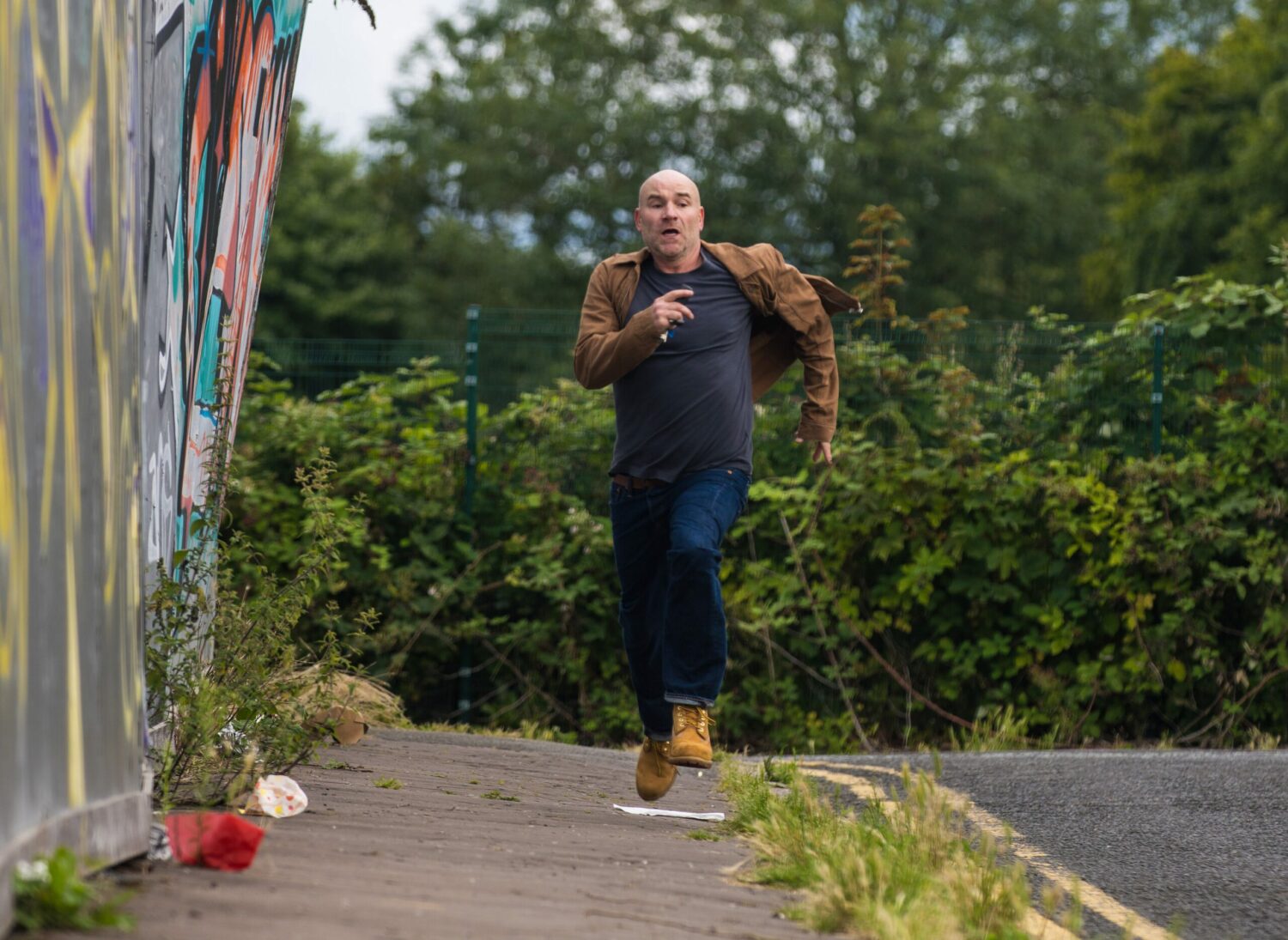 Coronation Street's Tim is running outside