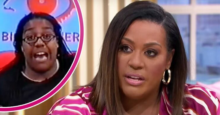 Alison Hammond is opened-mouthed on Big Brother in 2002, and shocked on This Morning in 2023