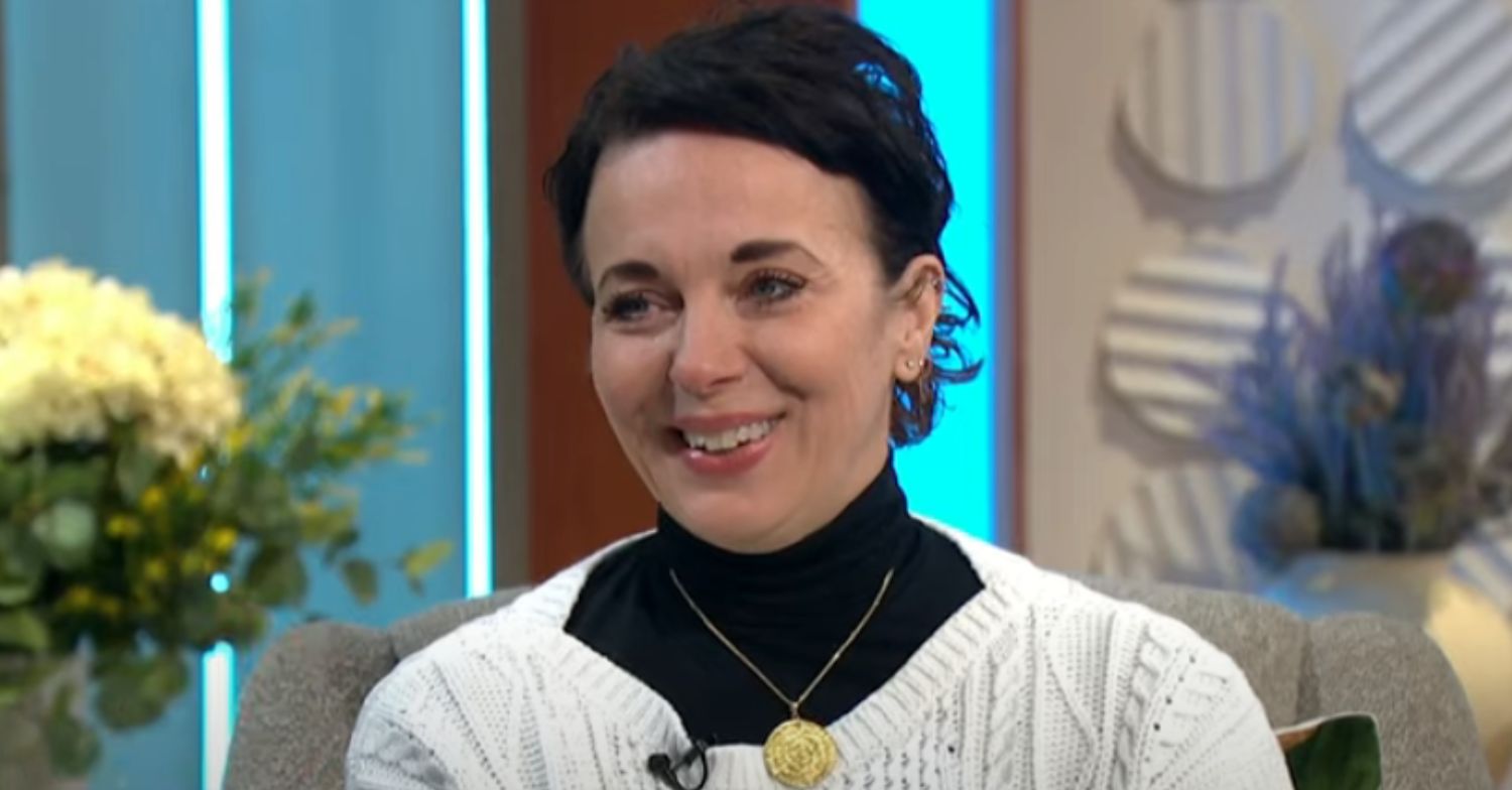 Amanda Abbington smiling on Lorraine
