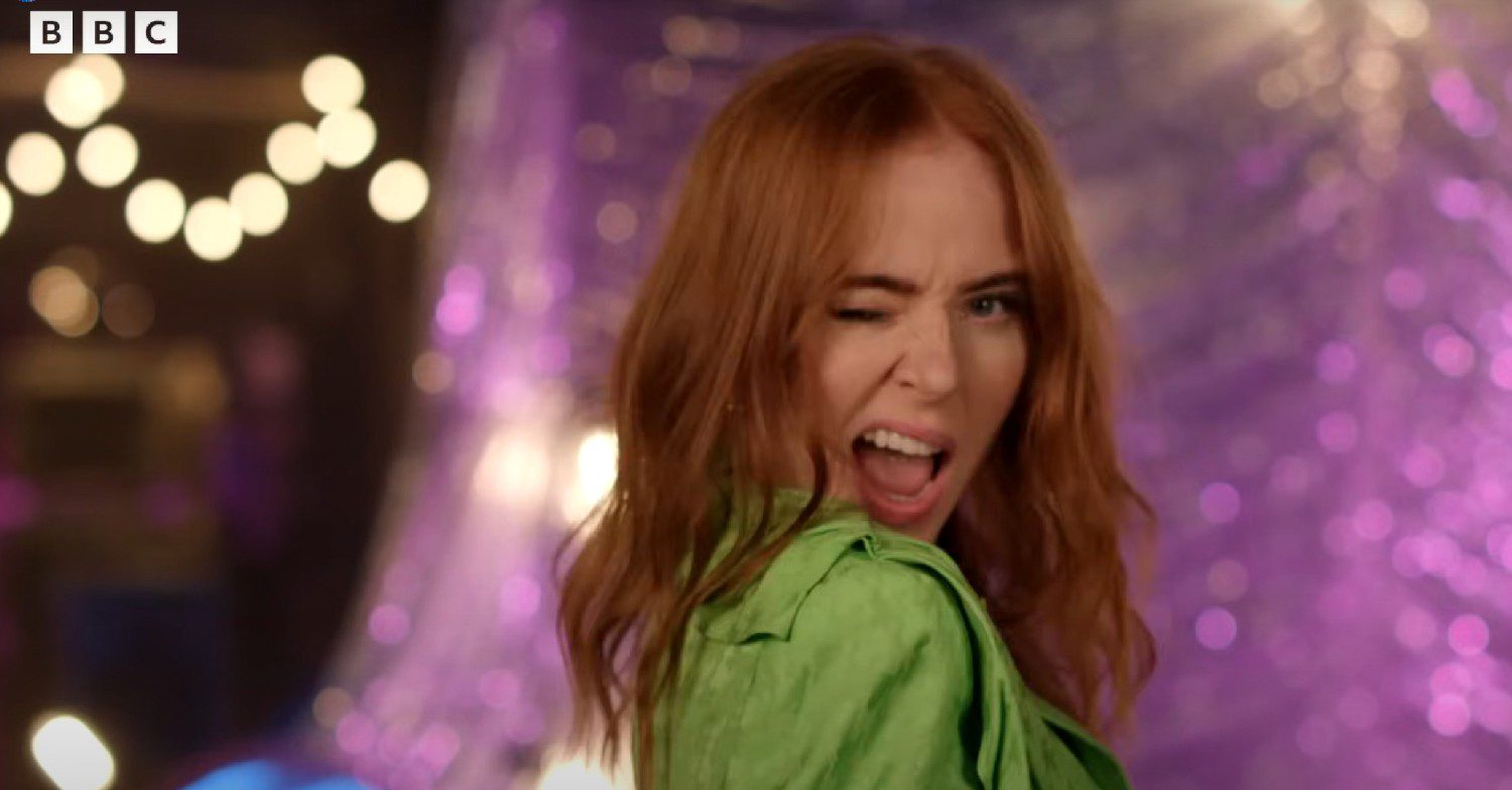 Presenter Angela Scanlon winking as she dances in a teaser for Strictly Come Dancing
