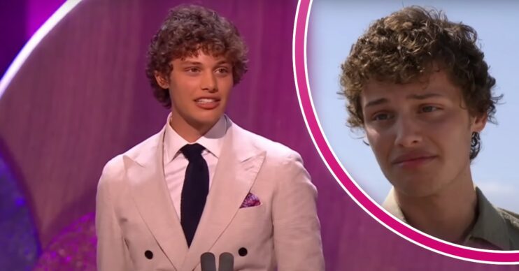 Bobby Brazier collecting his award at the 2023 NTAs