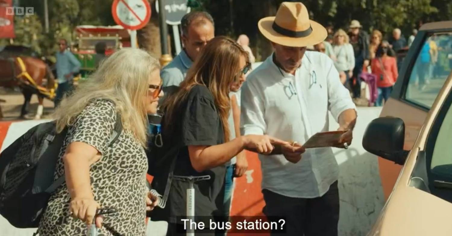 Melanie Blatt and her mum take a taxi on Celebrity Race Across the World