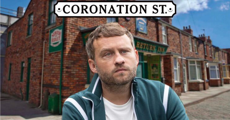 Coronation Street's Paul, the Coronation Street logo and background of the Rovers