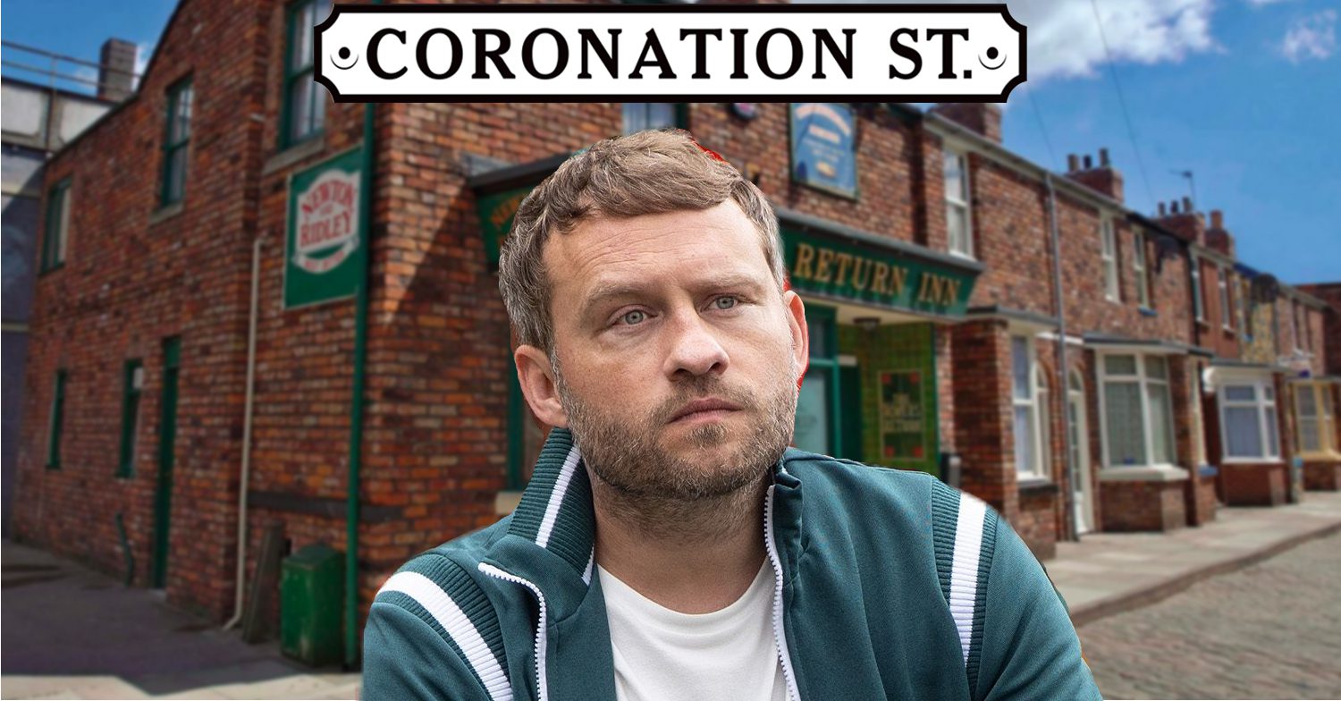 Coronation Street's Paul, the Coronation Street logo and background of the Rovers