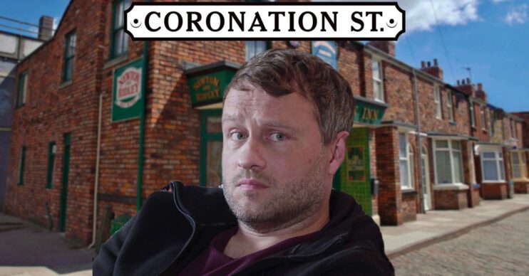 Coronation Street's Paul, the Coronation Street logo and background of the Rovers