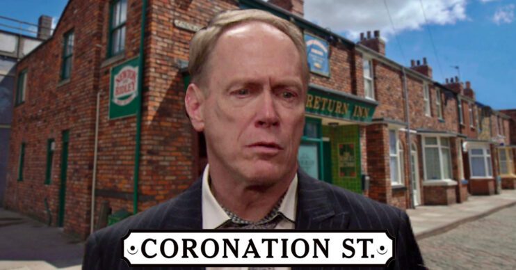 Coronation Street's Stephen, the Coronation Street logo and background of the Rovers