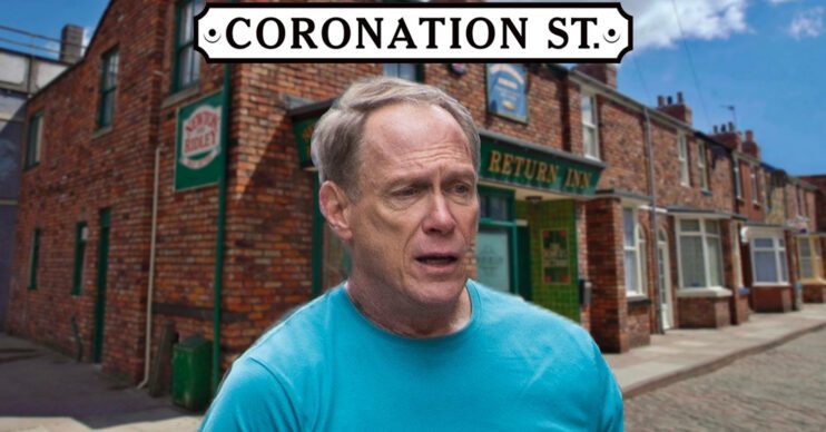 Coronation Street's Stephen, the Coronation Street logo and background of the Rovers