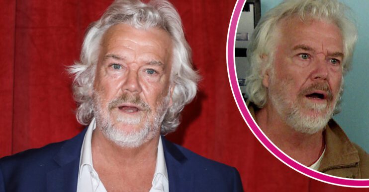 Coronation Street's Bill Fellows and, in a bubble, Stu Carpenter