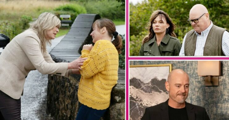 Emmerdale first look week 40 comp image: Kim, Lydia, Chas, Paddy, Harry