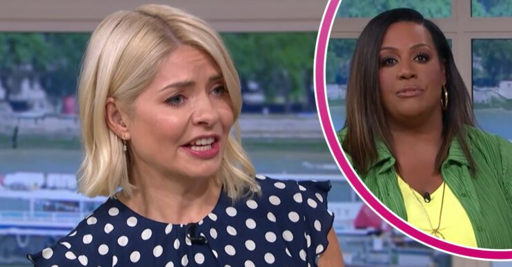 Holly Willoughby looks pained as she makes This Morning, Alison Hammond looks at the camera