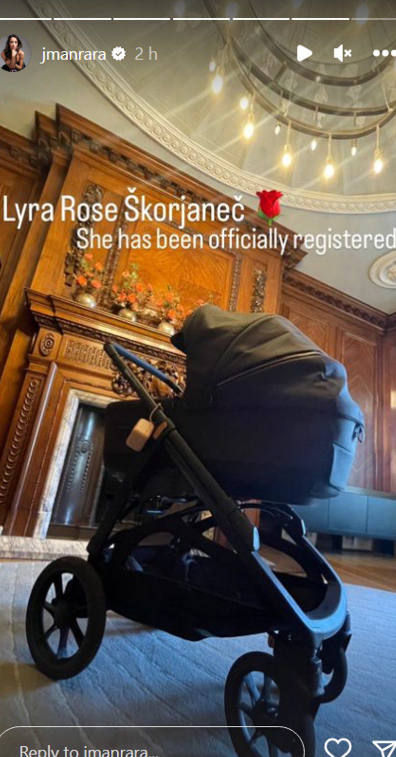 Janette Manrara Instagram story of Lyra's pram