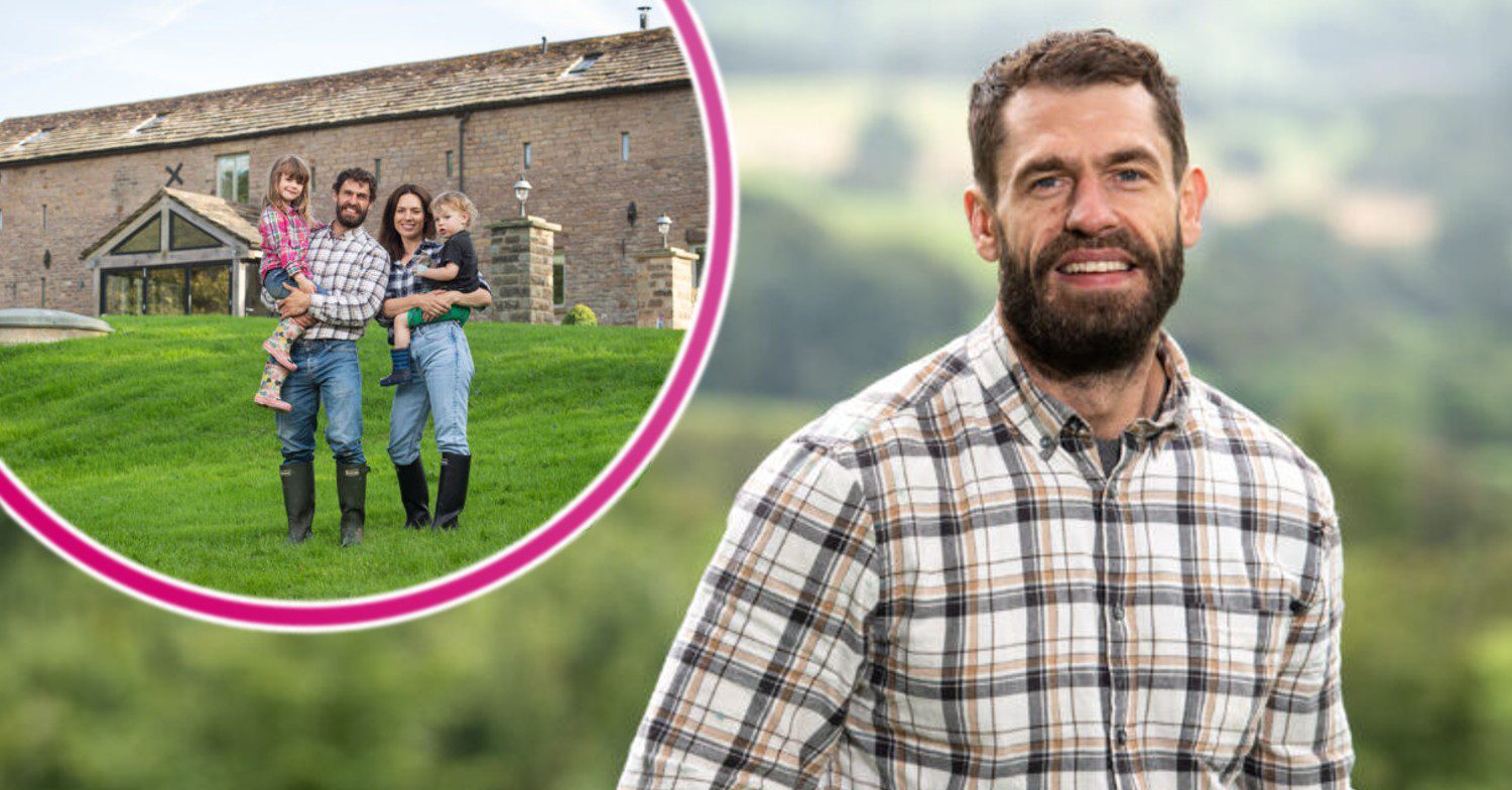 Kelvin Fletcher and his family on the farm