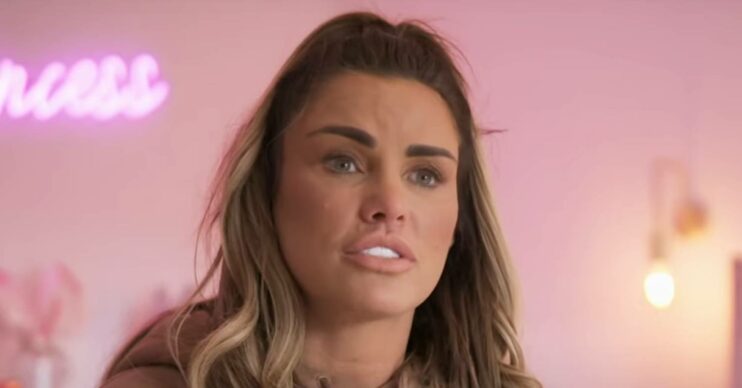 Katie Price appears anguished