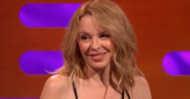 Kylie Minogue smiles on The Graham Norton Show