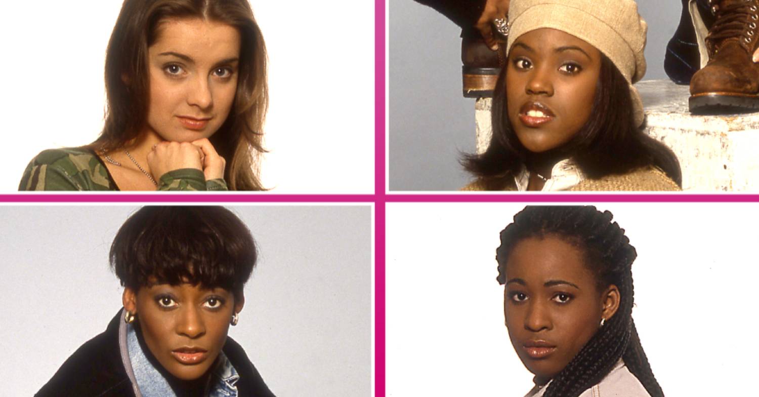 Louise Nurding aka Louise Redkapp, Kelle Bryan, Vernie Bennett, and Easther Bennett, pose