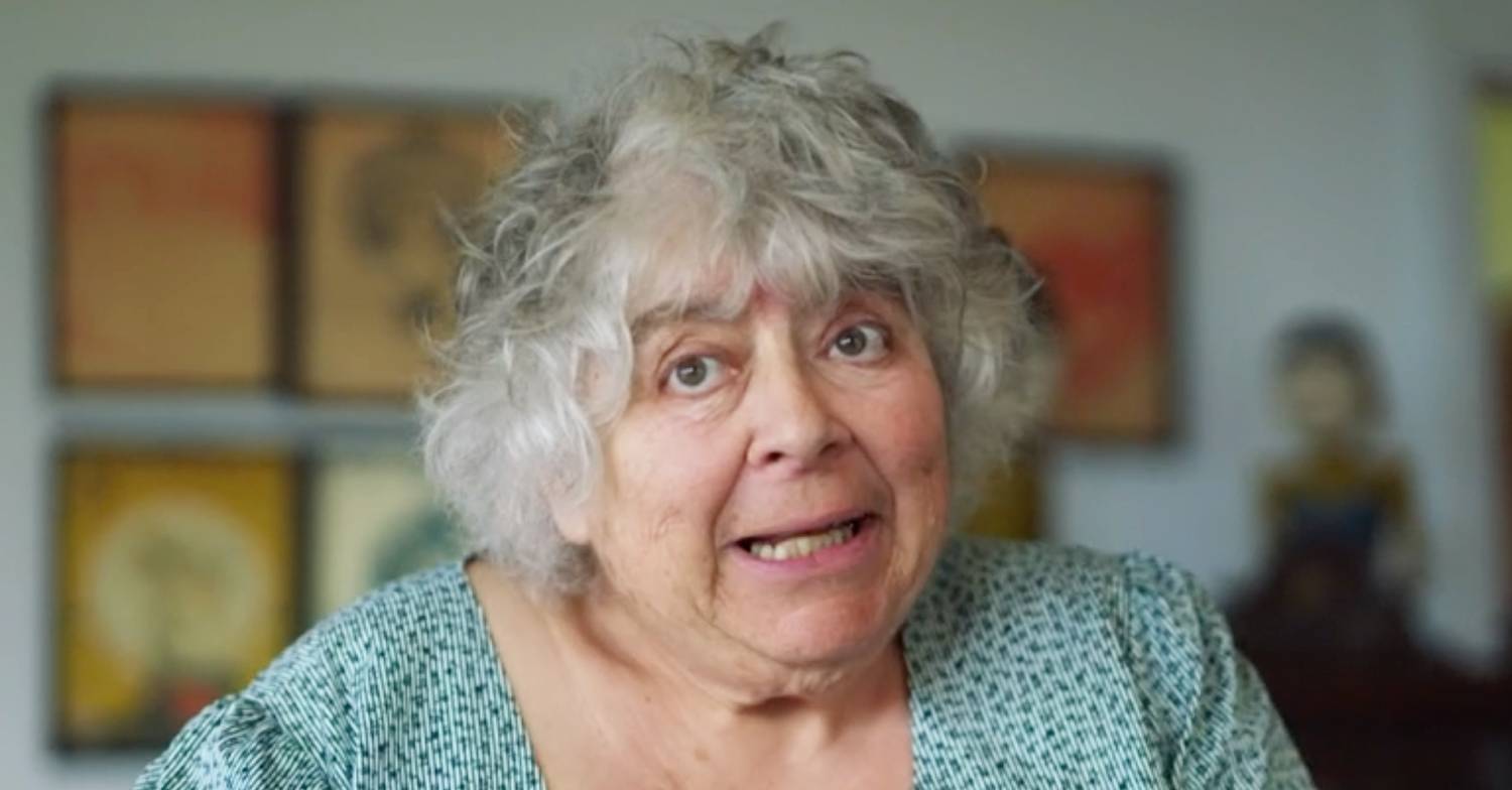 Miriam Margolyes speaks to camera