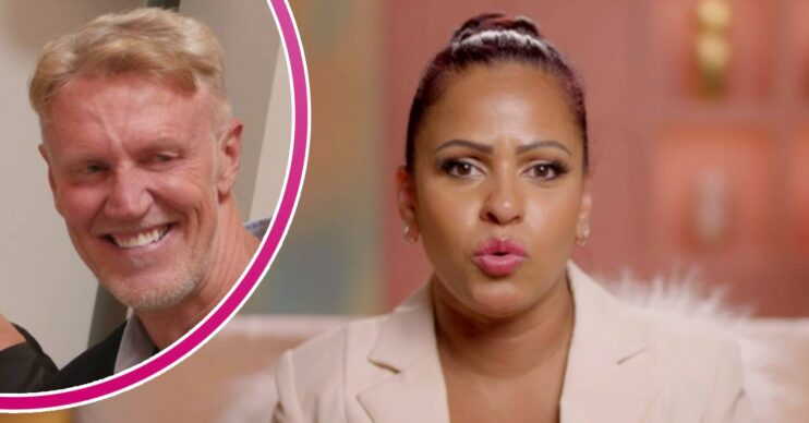 Martin M grins, My Mum Your Dad cast member Monique speaks to camera