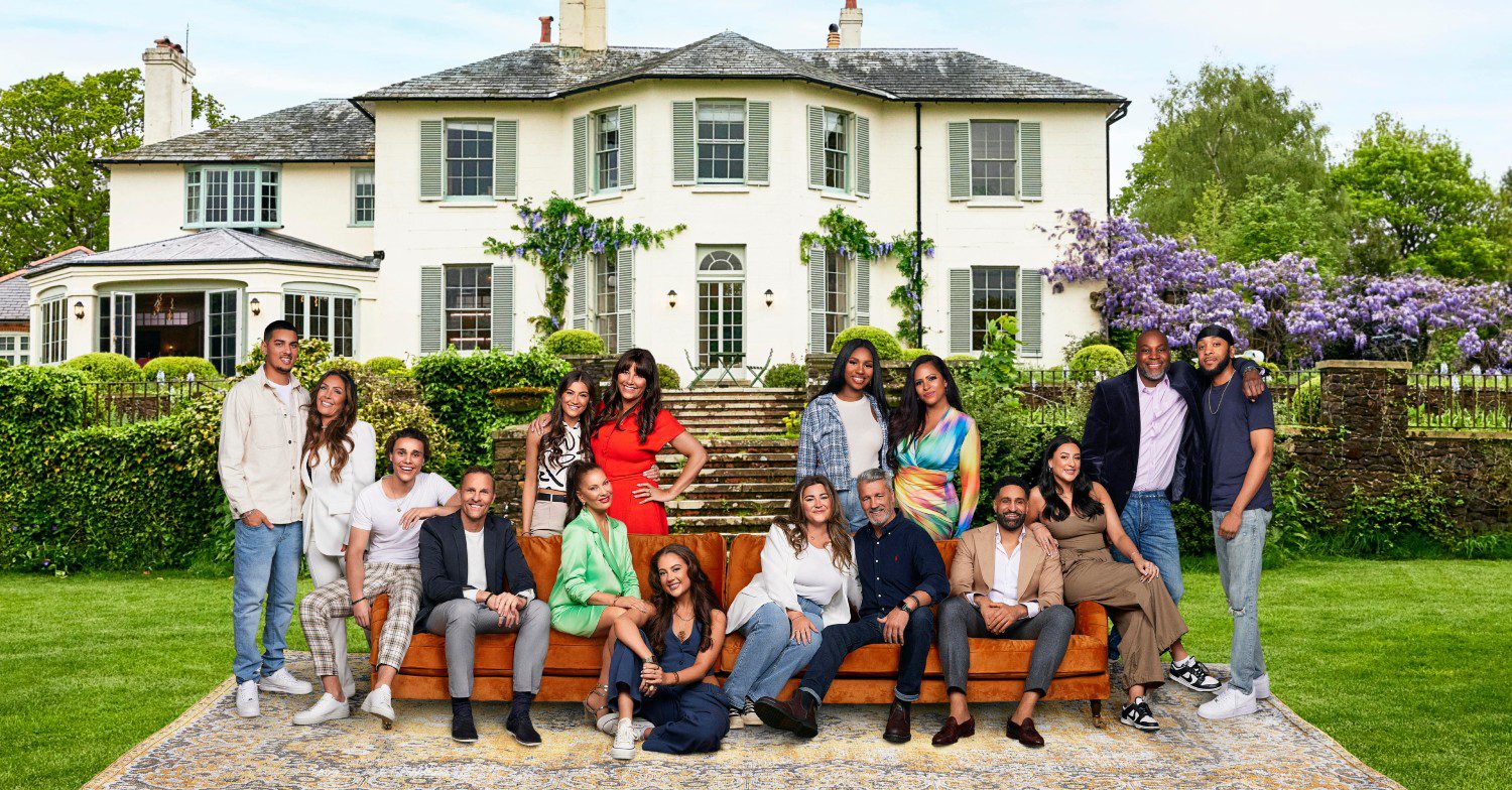 The cast of My Mum, Your Dad outside their countryside mansion