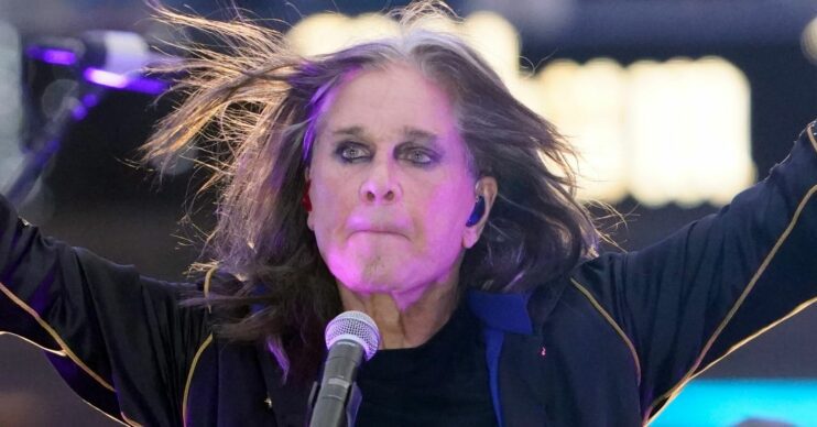 Ozzy Osbourne performing on stage