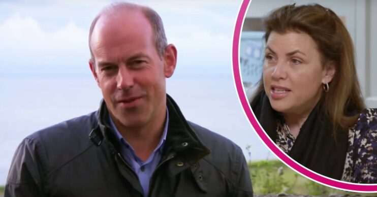 Phil Spencer speaks to camera, Kirstie Allsopp looks to her side