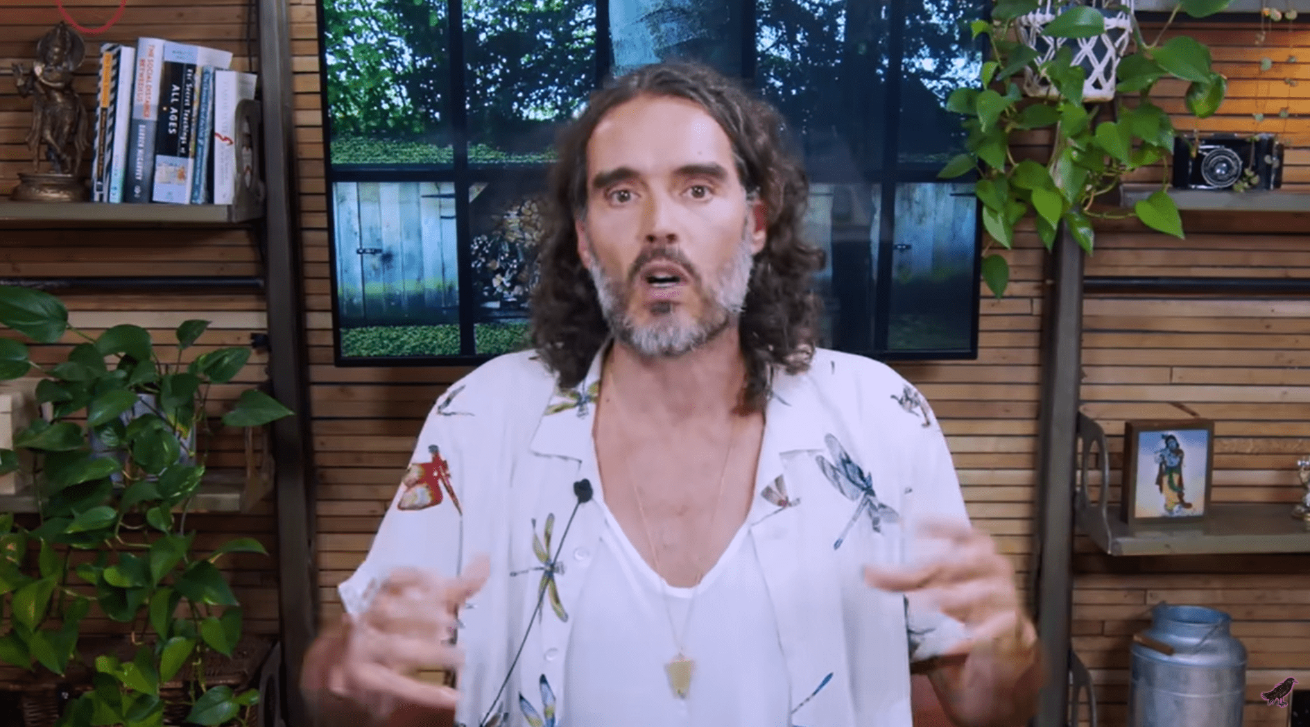 Russell Brand talks on his YouTube channel look tired and stressed