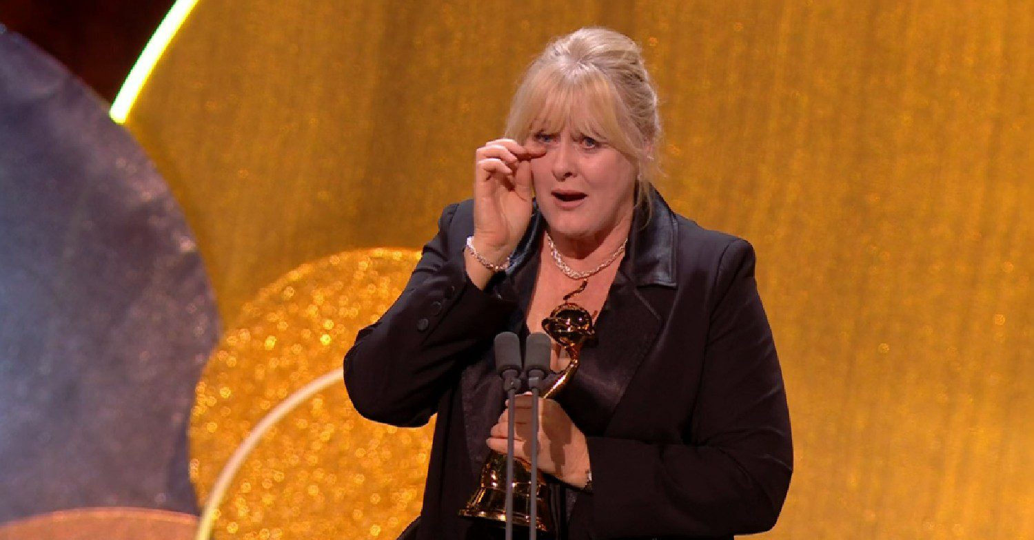 Sarah Lancashire tearing up at the NTAs