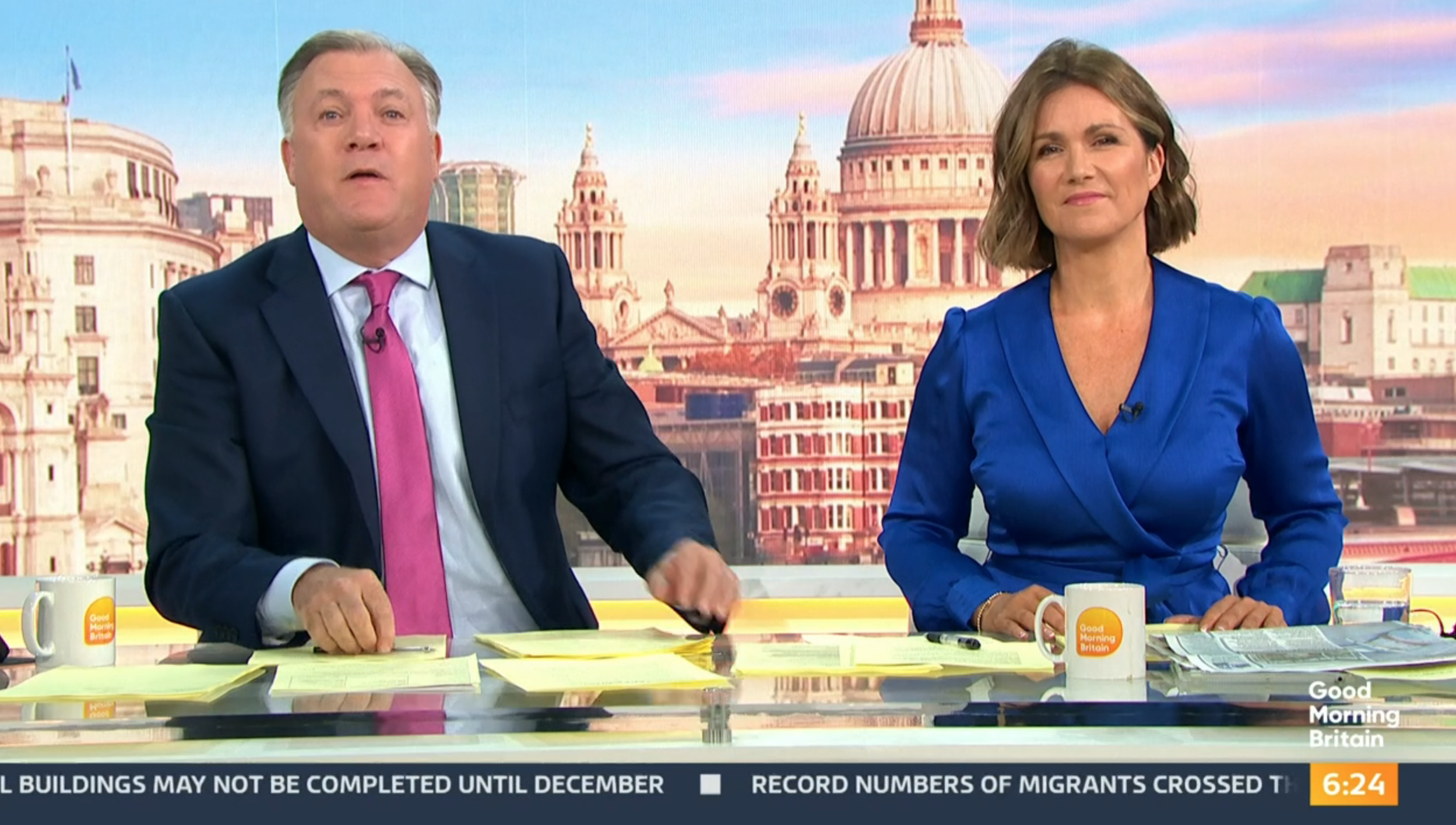 Ed Balls and Susanna Reid presenting GMB