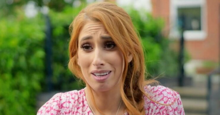 Stacey Solomon looks emotional