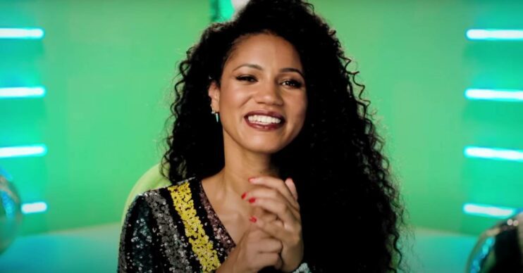 Vick Hope smiles
