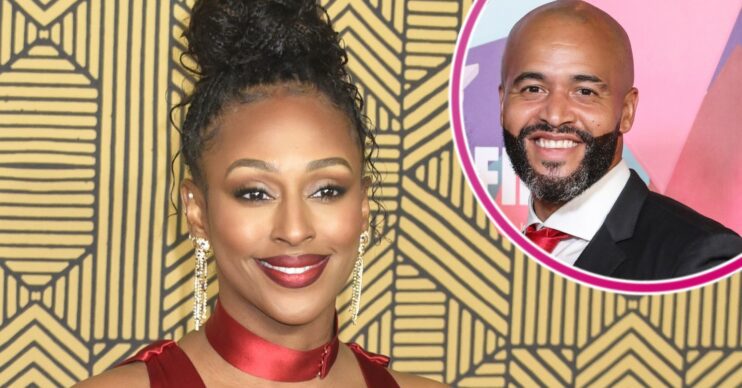 Alexandra Burke and her boyfriend smiling