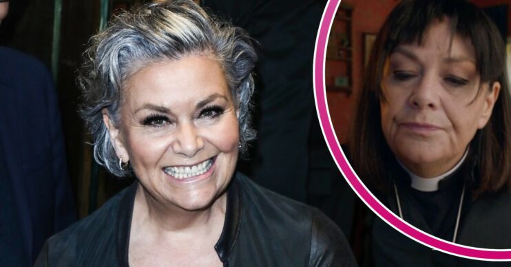 Dawn French smiling and in Vicar of Dibley