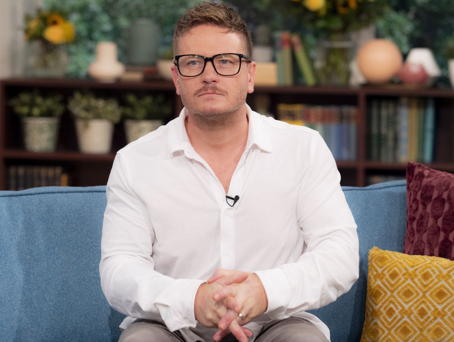 Emmerdale star Matthew Wolfenden looking serious on This Morning