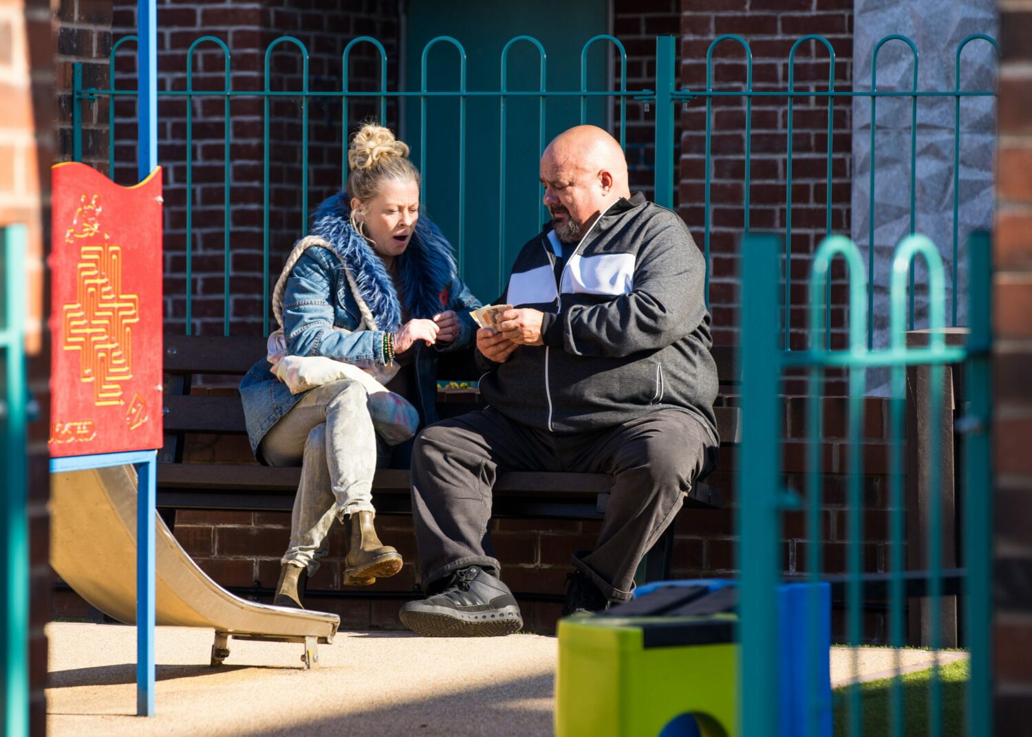 Bernie with Big Garth on Coronation Street
