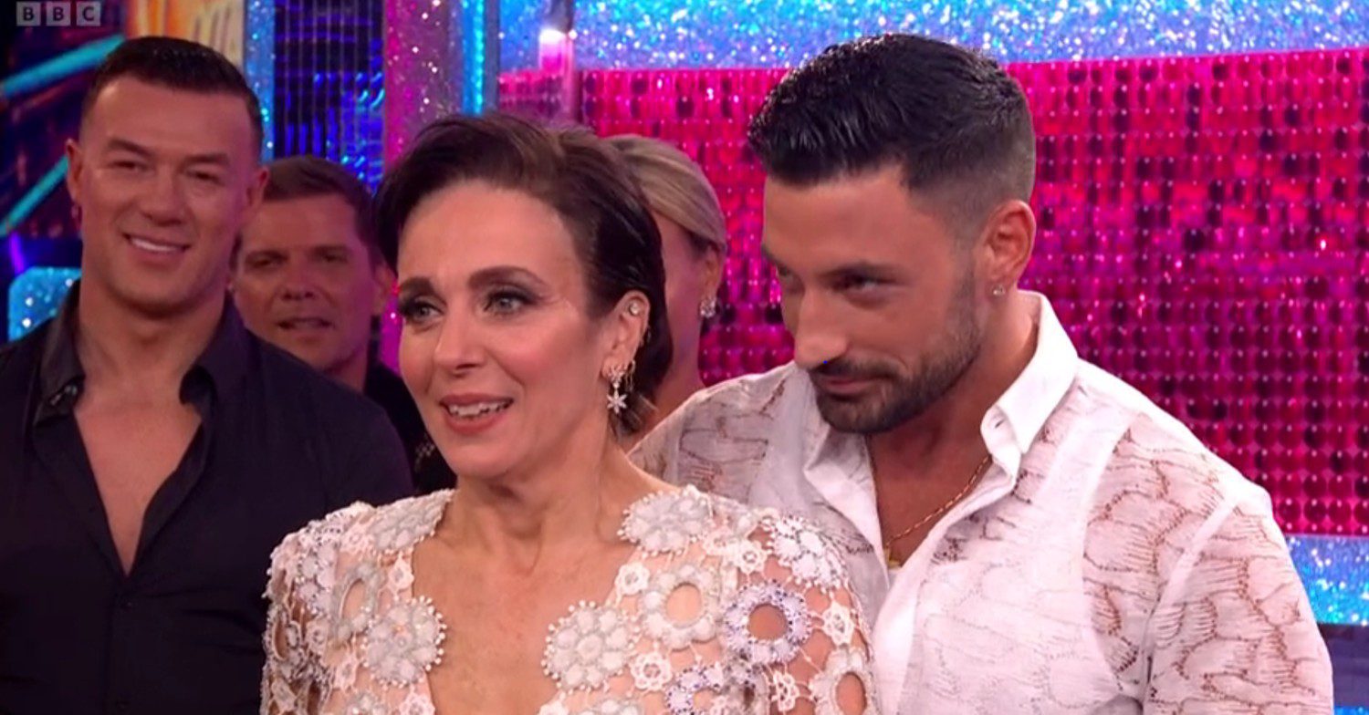 Amanda and Giovanni being interviewed on Strictly