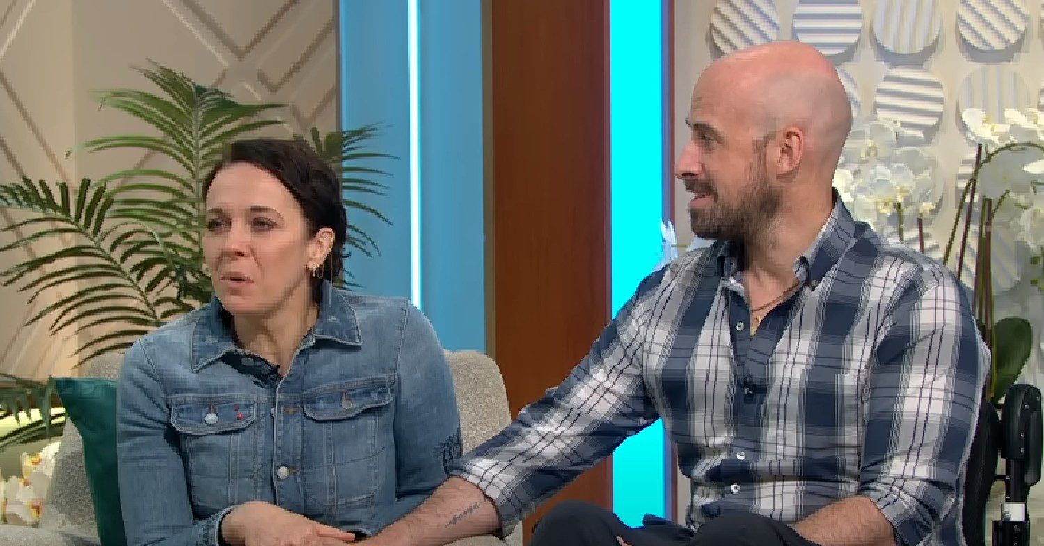Amanda Abbington and partner Jonathan on Lorraine