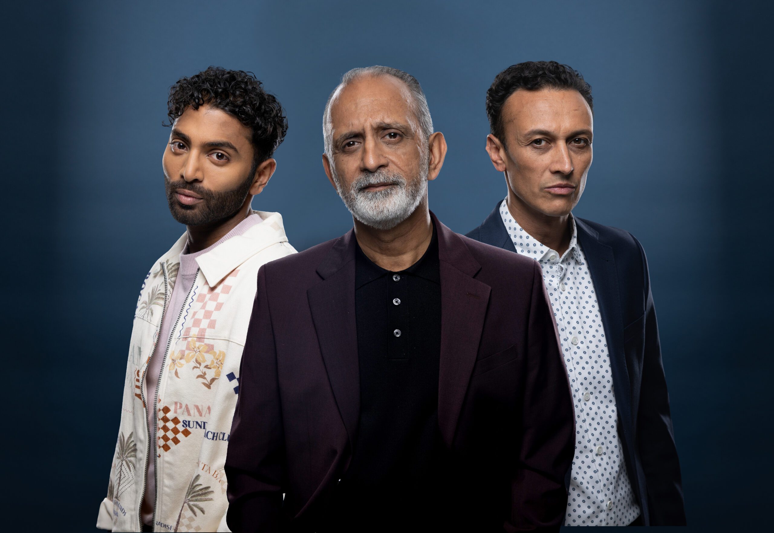 Emmerdale's Suni, Amit and Jai in a promo shot