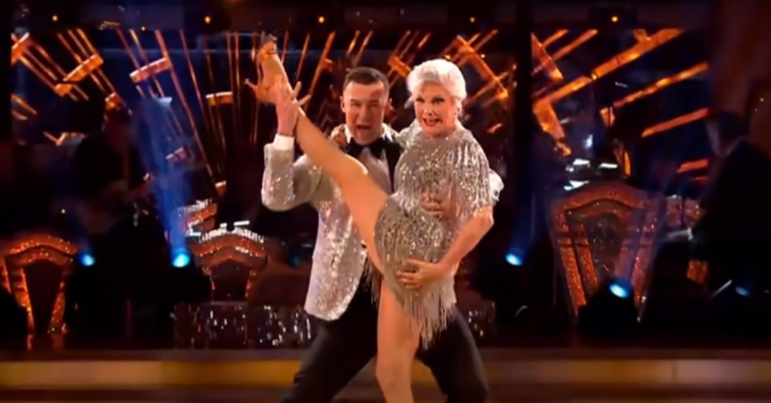 Angela Rippon and Kai Widdrington dancing on Strictly