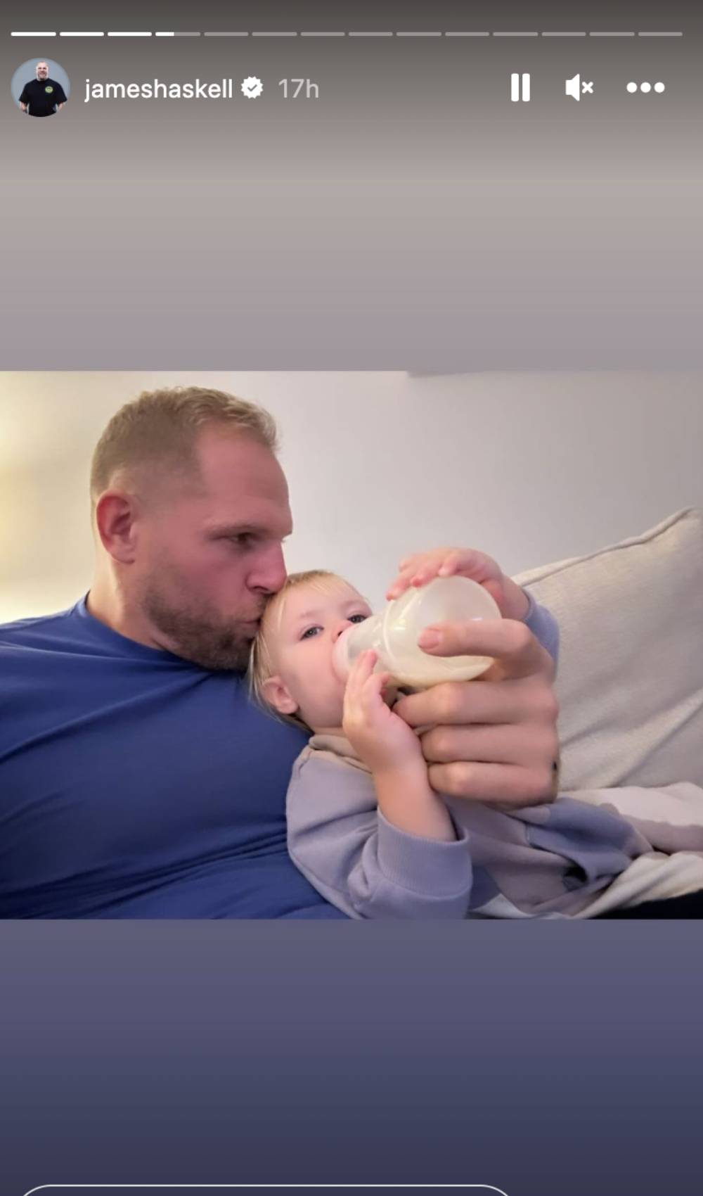 James Haskell shares an Instagram Story about daughter Bodhi