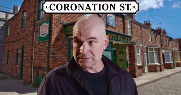 Coronation Street's Tim, the Coronation Street logo and background of the Rovers